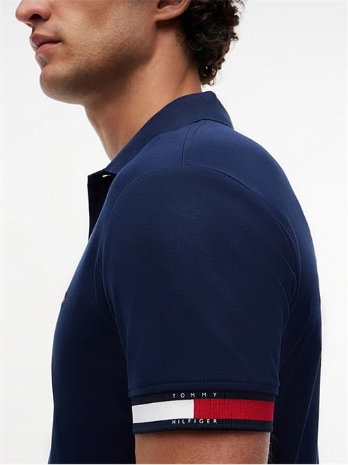 rwb cuff liquid cotton slim polo TOMMY HILFIGER | MW0MW42743DCC